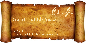 Csehi Juliánusz névjegykártya